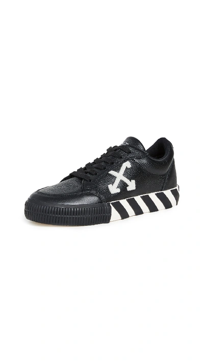 Shop Off-white Arrow Low Vulcanized Sneakers In Black/white