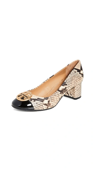 Shop Tory Burch Chelsea 50mm Pumps In Desert Roccia/perfect Black