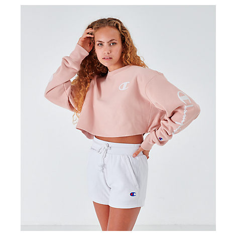 women's champion reverse weave crop crew sweatshirt