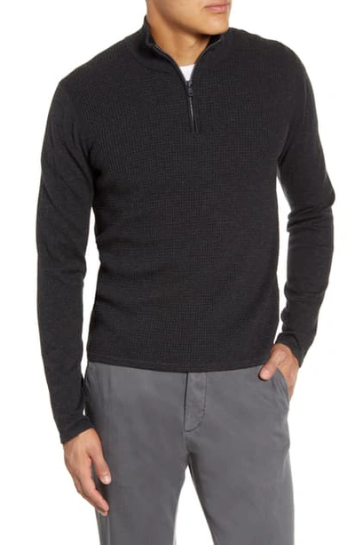 Shop Zachary Prell Higgins Quarter Zip Sweater In Charcoal