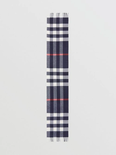 Burberry Mega Check Cashmere Scarf In Navy
