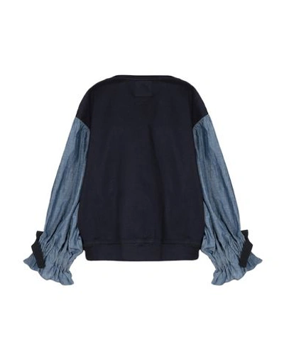 Shop Armani Exchange Woman Sweatshirt Midnight Blue Size S Cotton, Elastane