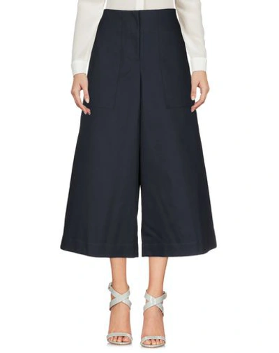 Shop Jil Sander Cropped Pants & Culottes In Dark Blue