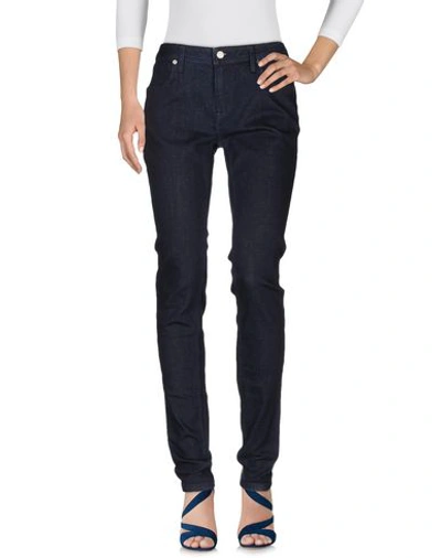 Shop Burberry Denim Pants In Blue