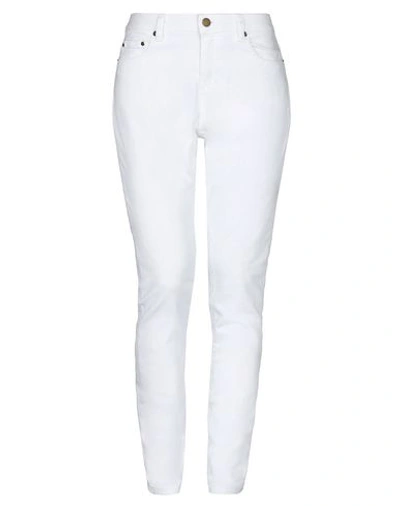 Shop Michael Michael Kors Woman Denim Pants White Size 0 Cotton, Elastane