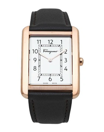 Shop Ferragamo Wrist Watch In Dark Brown