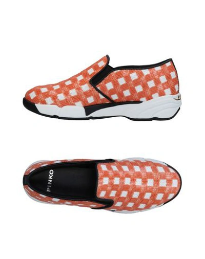 Shop Pinko Woman Sneakers Orange Size 6 Textile Fibers