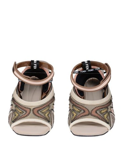 Shop Fendi Sandals In Light Brown