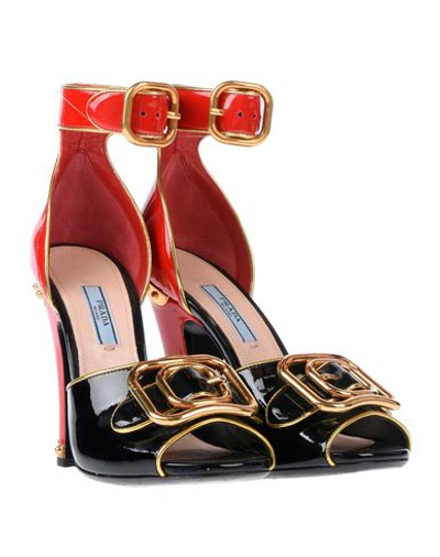 Shop Prada Sandals In Red