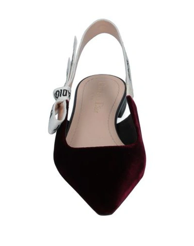 Shop Dior Ballet Flats In Maroon