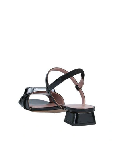 Rayne Patent Sandals In Black