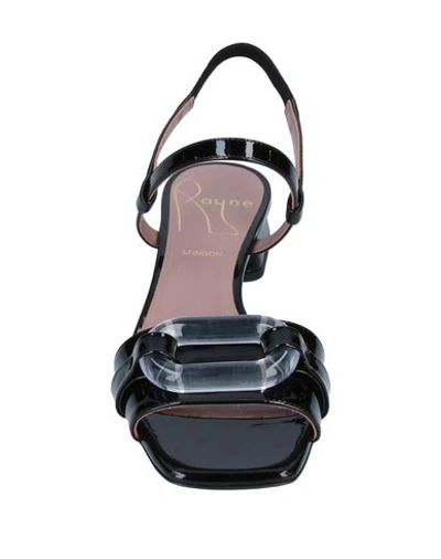 Rayne Patent Sandals In Black