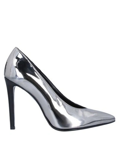 Shop Gianni Marra Woman Pumps Lead Size 8 Soft Leather In Grey