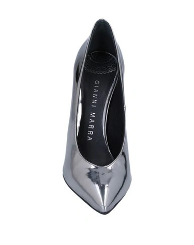 Shop Gianni Marra Woman Pumps Lead Size 7.5 Soft Leather In Grey