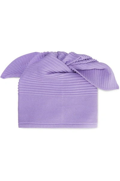 Shop Adam Selman Sport Ribbed-knit Beanie In Purple