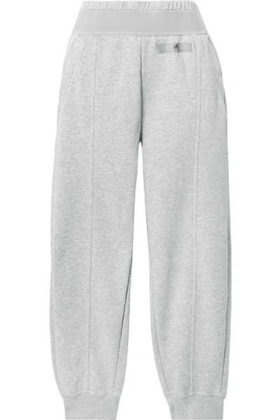 Shop Adidas By Stella Mccartney Essentials Cotton-blend Fleece Track Pants In Gray