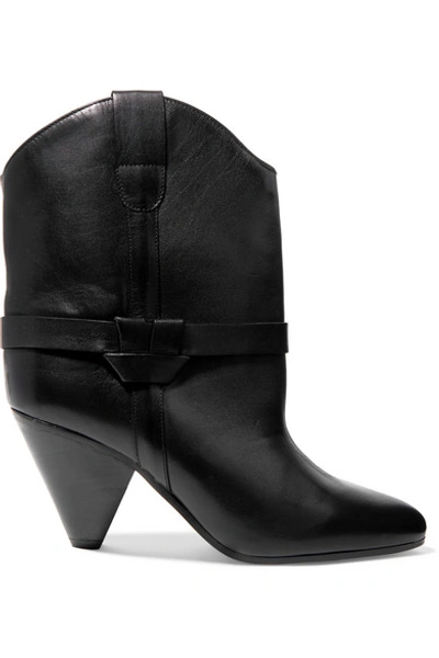 Shop Isabel Marant Deane Leather Ankle Boots In Black