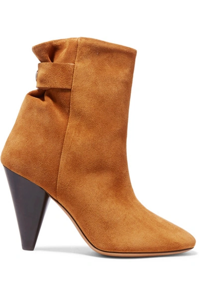 Shop Isabel Marant Lystal Suede Ankle Boots In Tan