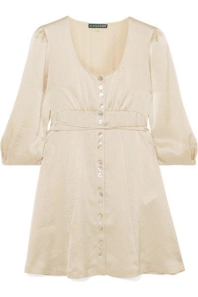 Shop Alexa Chung Satin Mini Dress In Cream
