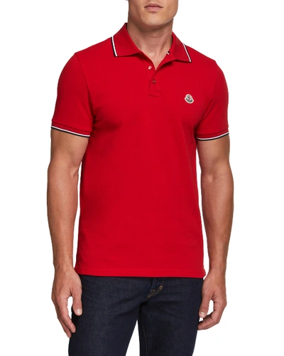 Shop Moncler Men's Polo Shirt In Red