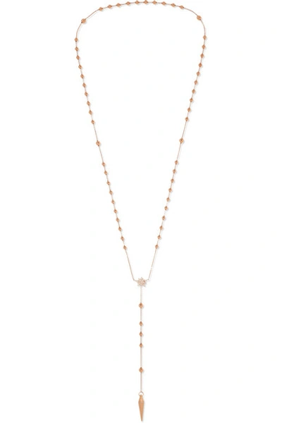 Shop Diane Kordas Spear Rosary 18-karat Gold Diamond Necklace