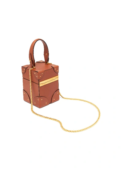 Shop Oscar De La Renta 'alibi' Stud Leather Box Bag