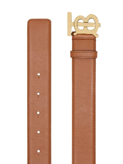 Shop Burberry Monogram Motif Leather Belt In Brown