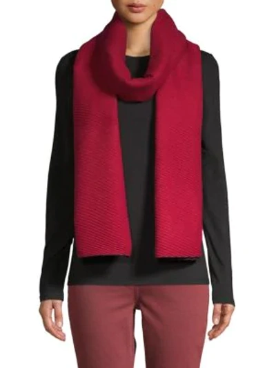 Shop Calvin Klein Pleated Double-faced Blanket Scarf In Barn Red