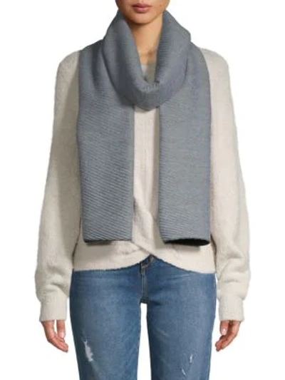 Shop Calvin Klein Pleated Double-faced Blanket Scarf In Heathered Grey
