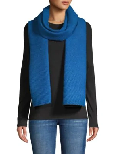 Shop Calvin Klein Pleated Double-faced Blanket Scarf In Montana Sky