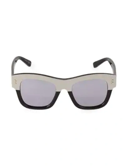 Shop Stella Mccartney 50mm Square Cat Eye Sunglasses In Silver Black
