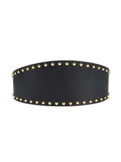 Shop Alexander Mcqueen Studded Leather Waist Belt In Black