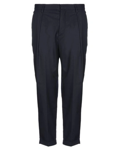 Shop Armani Exchange Casual Pants In Dark Blue