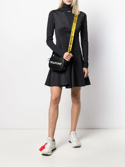 Shop Off-white Multiwave Short Dress In Black