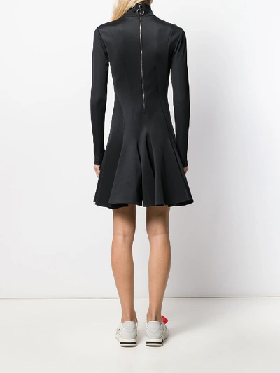 Shop Off-white Multiwave Short Dress In Black