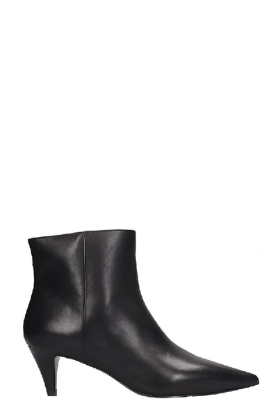 Shop Ash Cameron Low Heels Ankle Boots In Black Leather