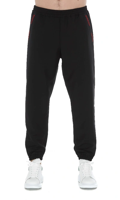 Shop Burberry Wool And Mohair Logo Trackpants In Black