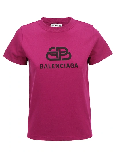 Shop Balenciaga T-shirt In Plum