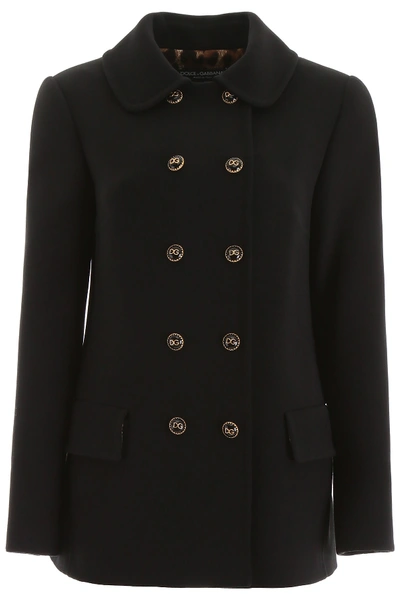Shop Dolce & Gabbana Buttoned Coat In Nero (black)