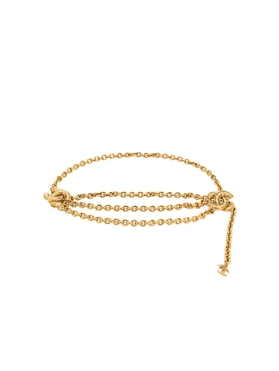 Pre-owned Chanel 1980 Cc Chain Belt In Gold