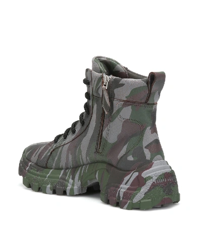 Shop Miu Miu Camouflage Ankle Boots In Green