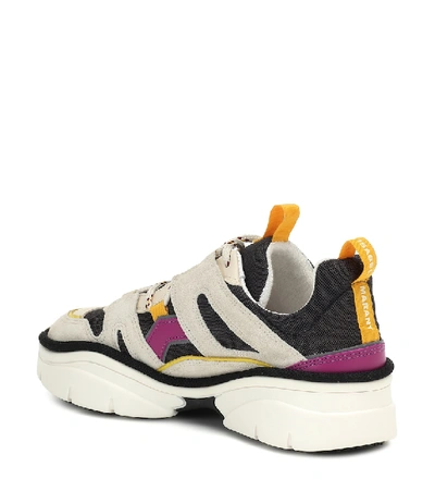 Shop Isabel Marant Kindsay Suede-trimmed Sneakers In Multicoloured