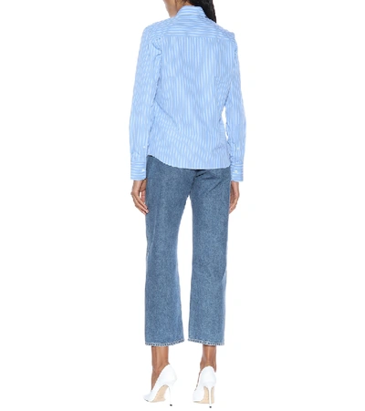Shop Ami Alexandre Mattiussi Striped Cotton Shirt In Blue