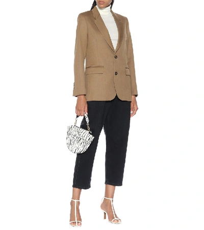 Shop Ami Alexandre Mattiussi Wool Blazer In Brown