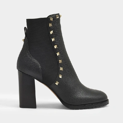 Shop Valentino Beatle 80/90 Ankle Boots In Black Leather
