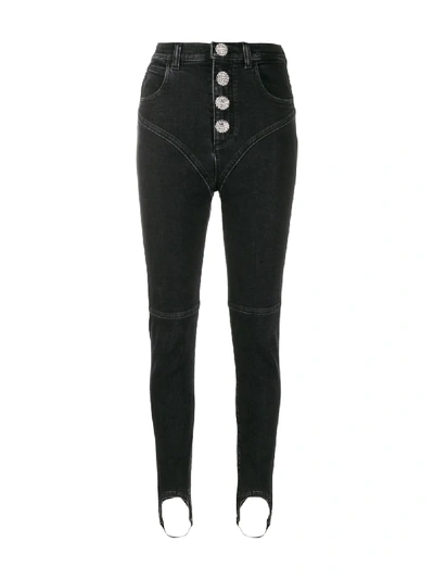 Shop Alessandra Rich Fab High-rise Jeans In Black