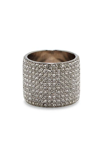Shop Vince Camuto Pave Cigar Band Ring In Silver