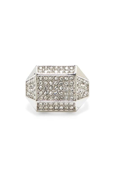Shop Vince Camuto Geometric Pave Ring In Silver