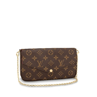 Pre-owned Louis Vuitton Pochette Felicie Monogram (without Accessories)  Fuchsia Lining
