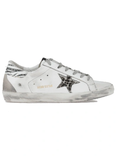 Shop Golden Goose Superstar Sneaker In White Glitter-animalier Star